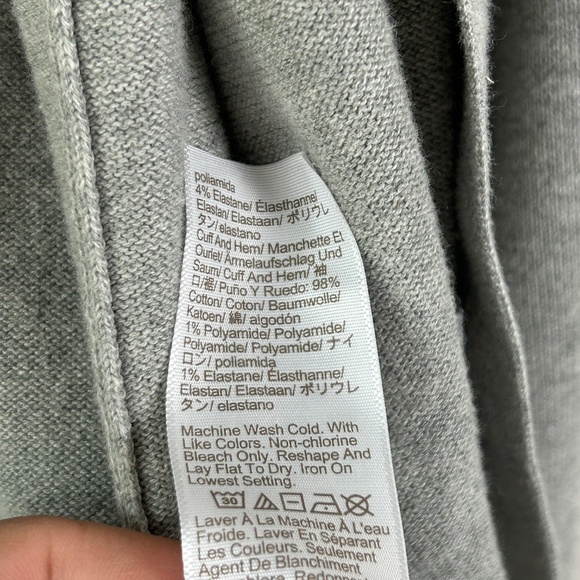 J. Crew Factory men size L cardigan sweater polo gray 100% cotton button front - Picture 14 of 15